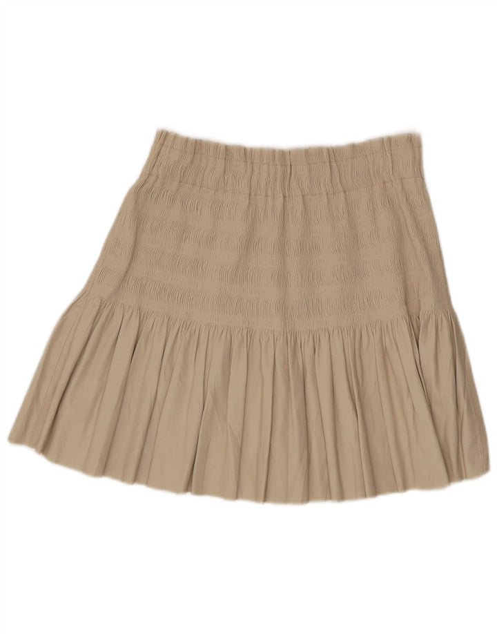 Zara Mujer Falda Acampanada Grande W34 Poliéster Beige