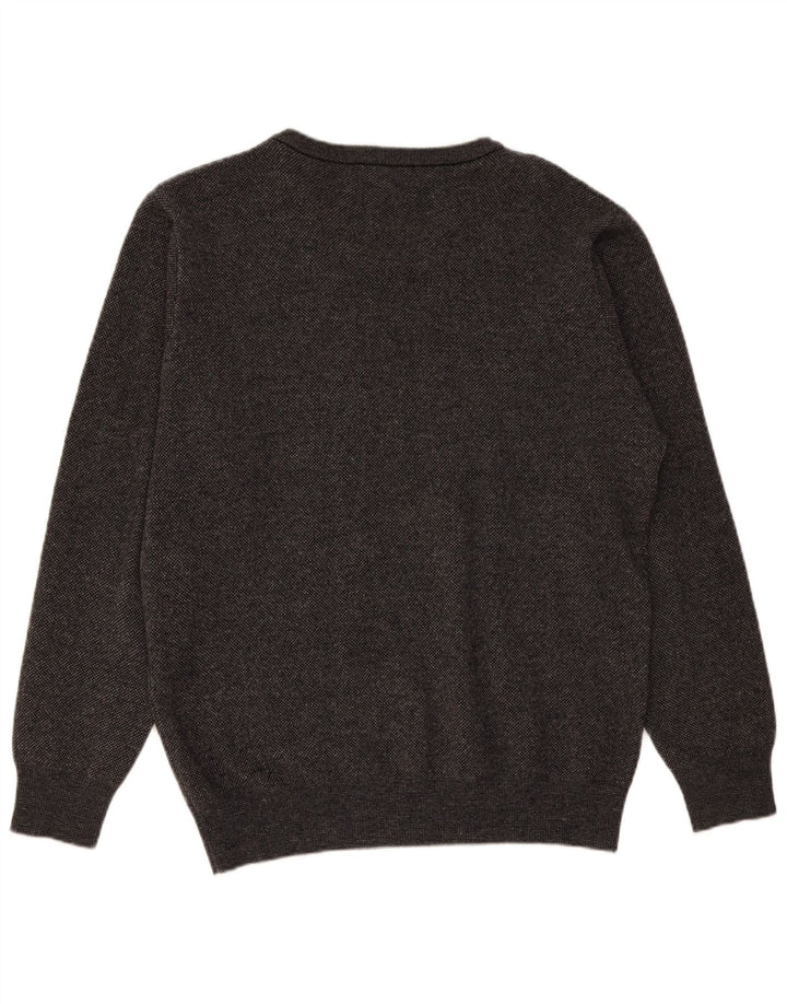 Superga - Jersey con cuello en V para hombre, talla grande, lana gris