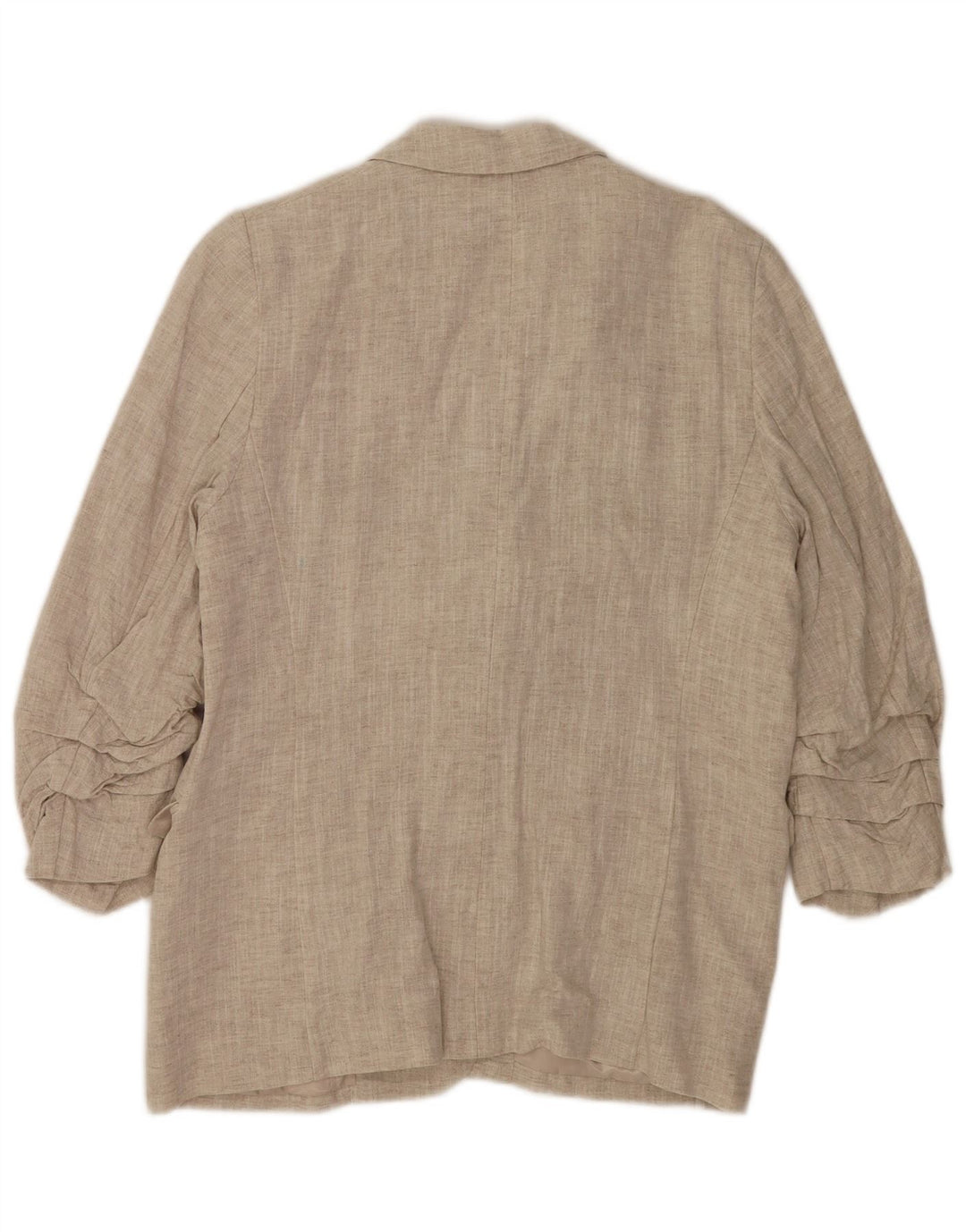 Marks & Spencer Chaqueta Americana Abierta de Manga 3/4 para Mujer UK 44 Grande Beige