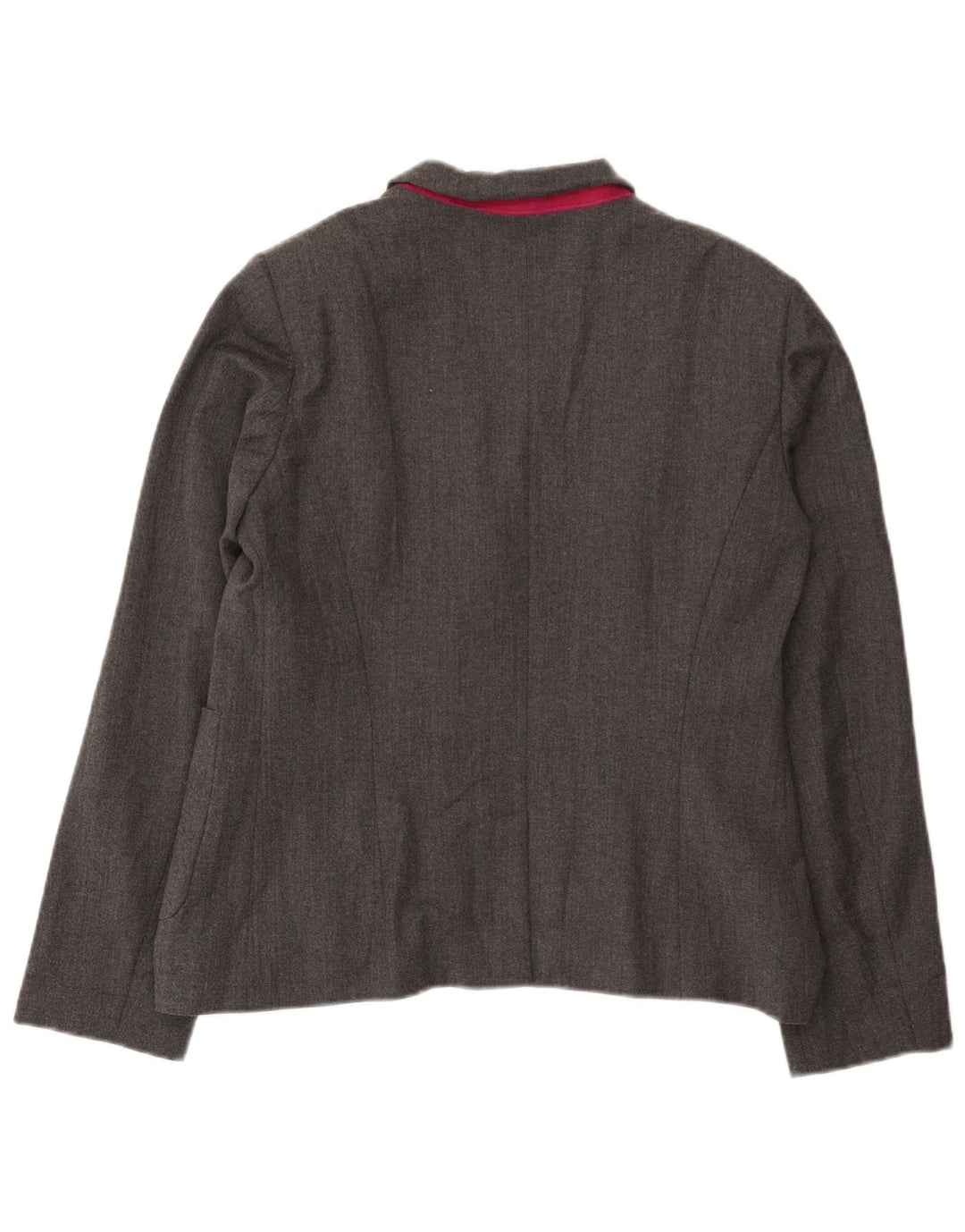Benetton Chaqueta Americana De 2 Botones Para Mujer UK 46 Large Lana Gris
