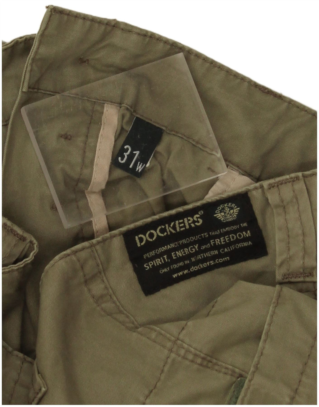 Dockers Shorts Cargo Mujer W31 Algodón Caqui Medio