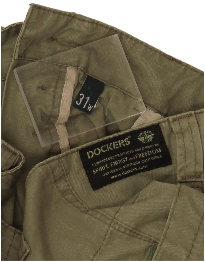 Dockers Shorts Cargo Mujer W31 Algodón Caqui Medio