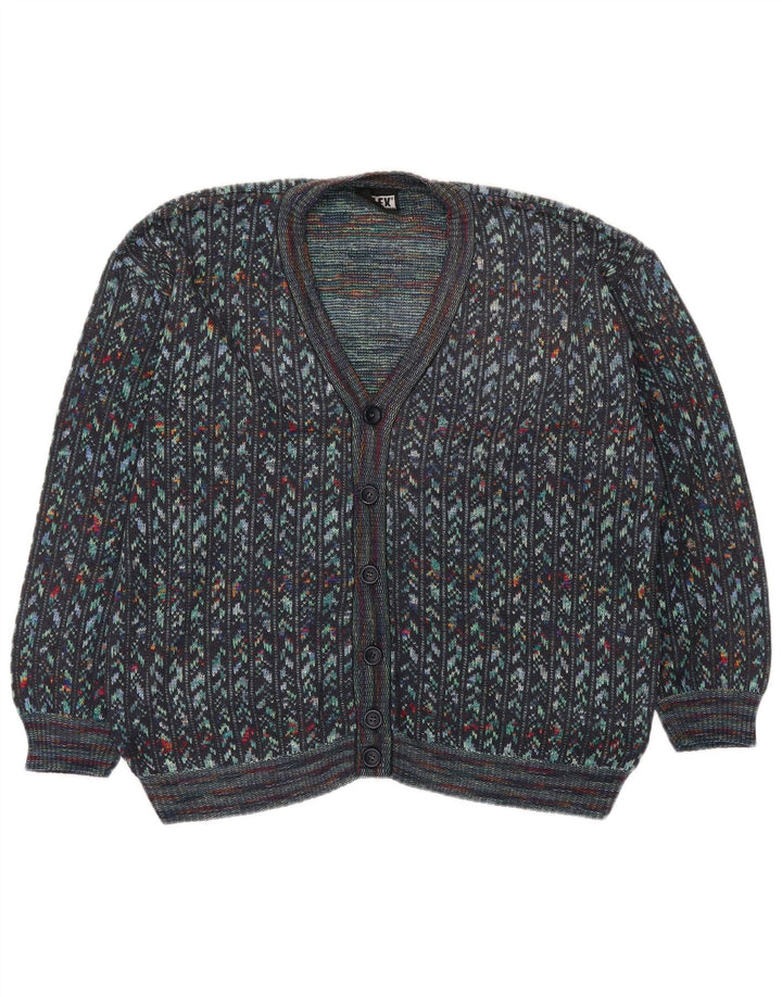 Vintage hombres Cardigan suéter IT 54 XL multicolor geométrico