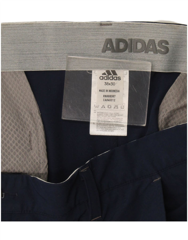Pantalón Chino Slim Adidas Hombre W38 L30 Poliéster Azul Marino