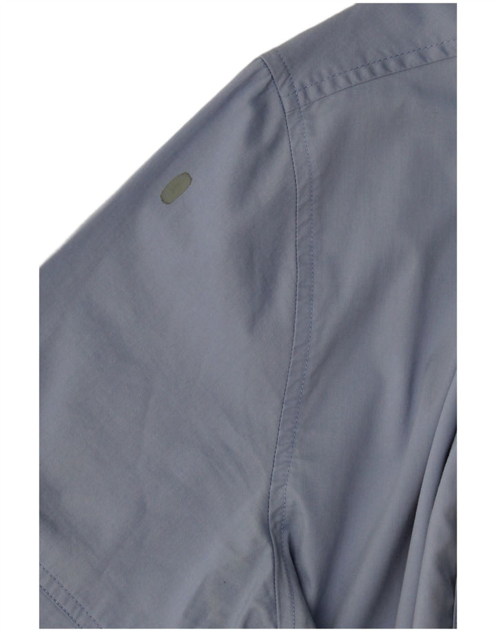 Versace Hombre Camisa Manga Corta Algodón Azul Grande