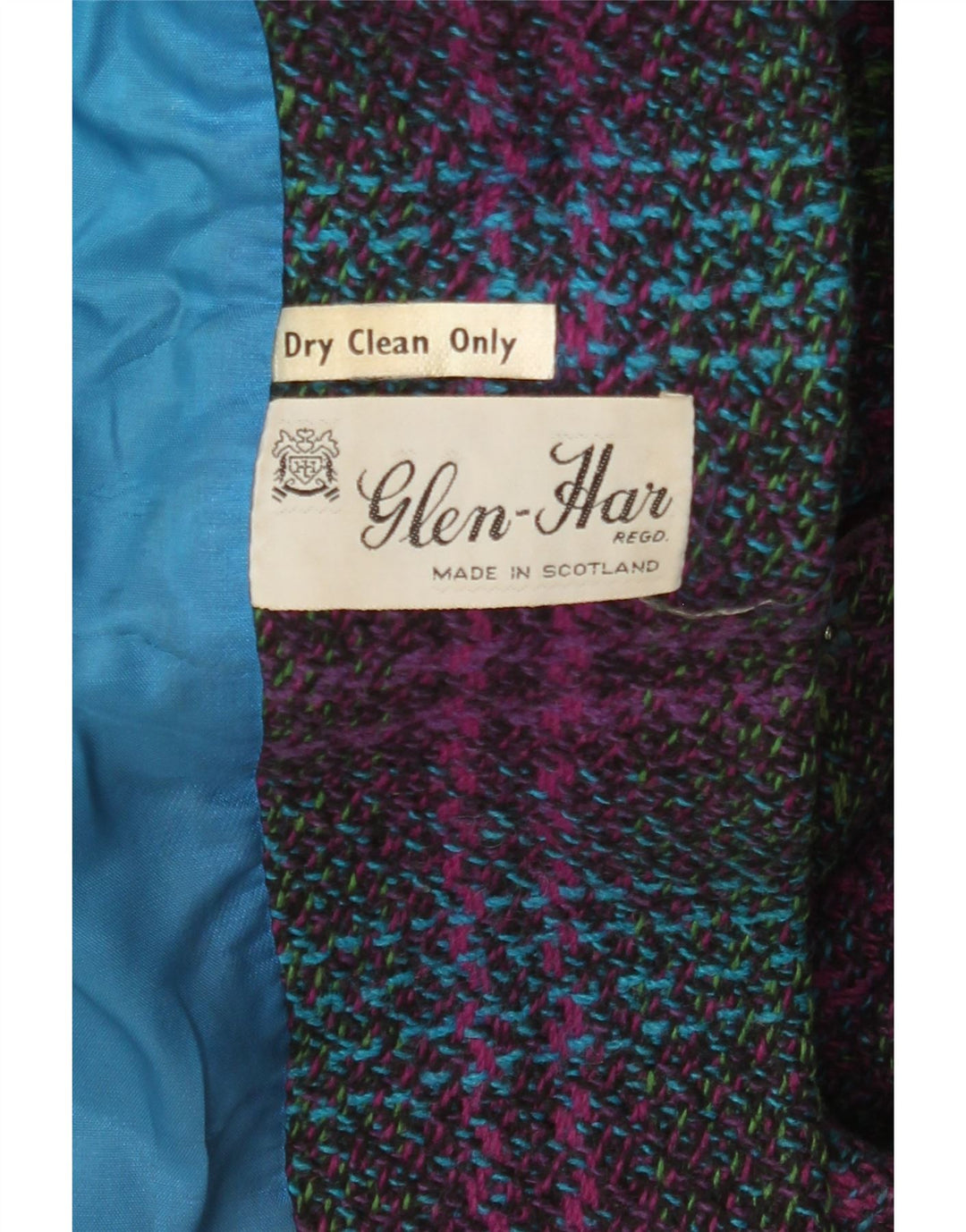 Vintage mujer abrigo Reino Unido 14 grande cuadros multicolores