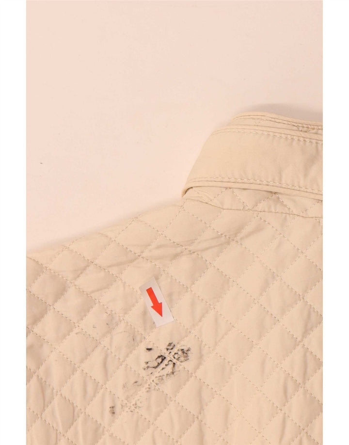 Zara Mujer Chaqueta Acolchada UK 46 Grande Poliéster Beige