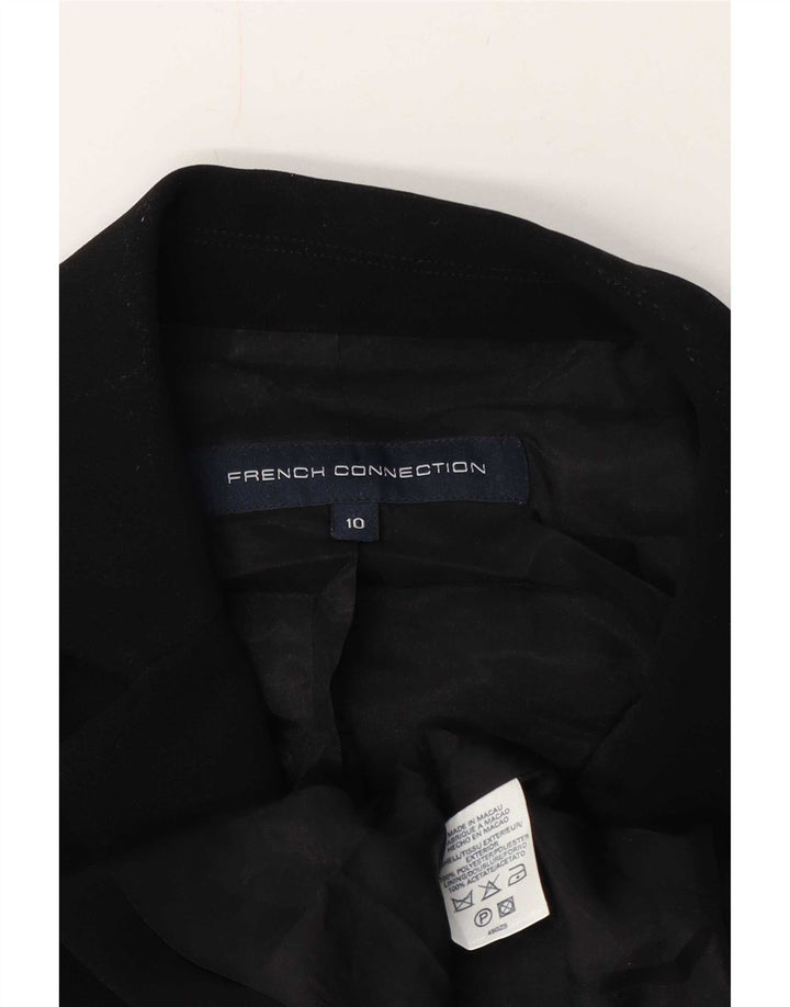 French Connection Chaqueta tipo blazer de 3 botones para mujer UK 40 Small Poliéster negro