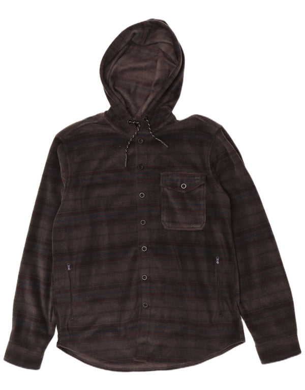 Billabong Camisa De Franela Con Capucha Para Hombre XL Gris A Rayas