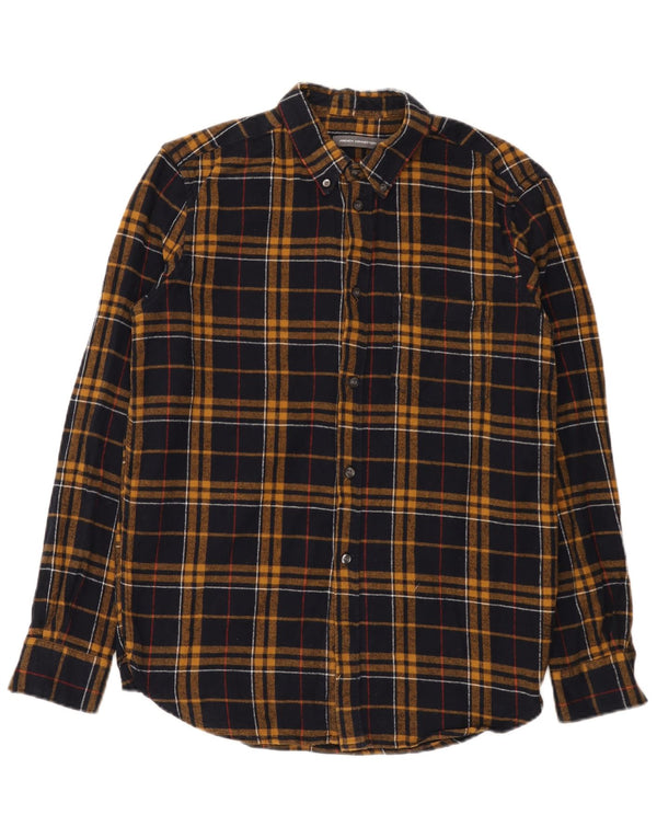 Camisa de franela para hombre de French Connection, talla grande, de algodón a cuadros en azul marino
