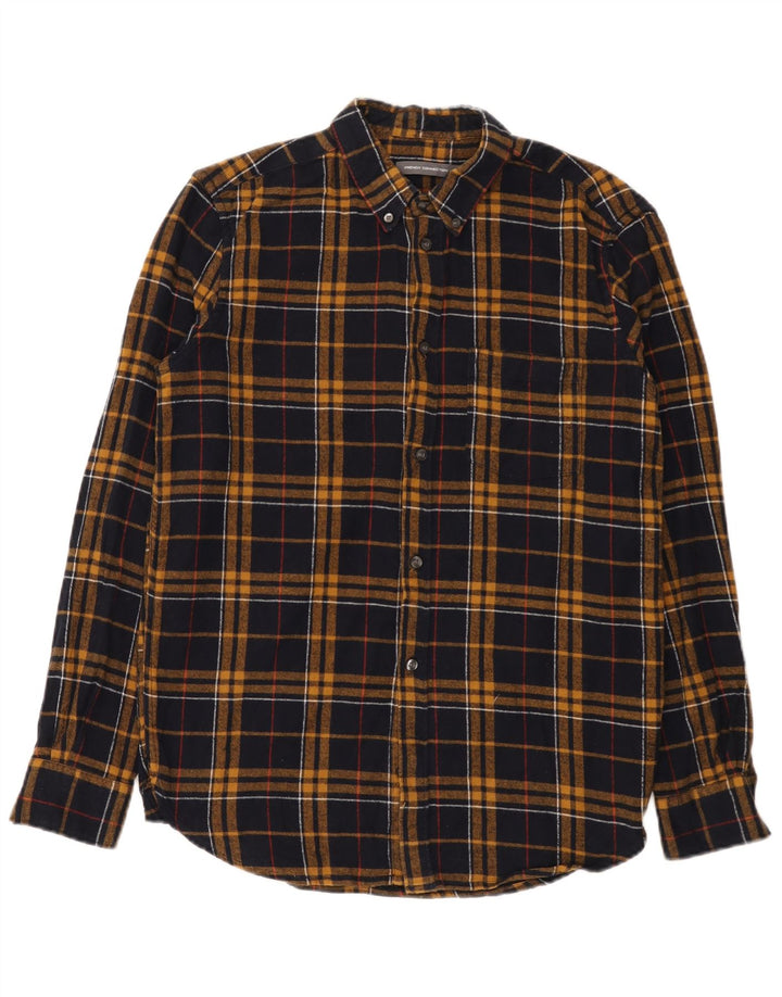 Camisa de franela para hombre de French Connection, talla grande, de algodón a cuadros en azul marino