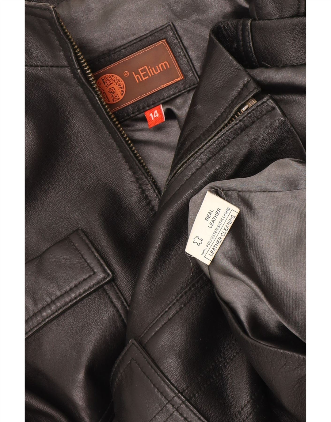 Helium Chaqueta de cuero militar para mujer Reino Unido 44 Mediano Negro