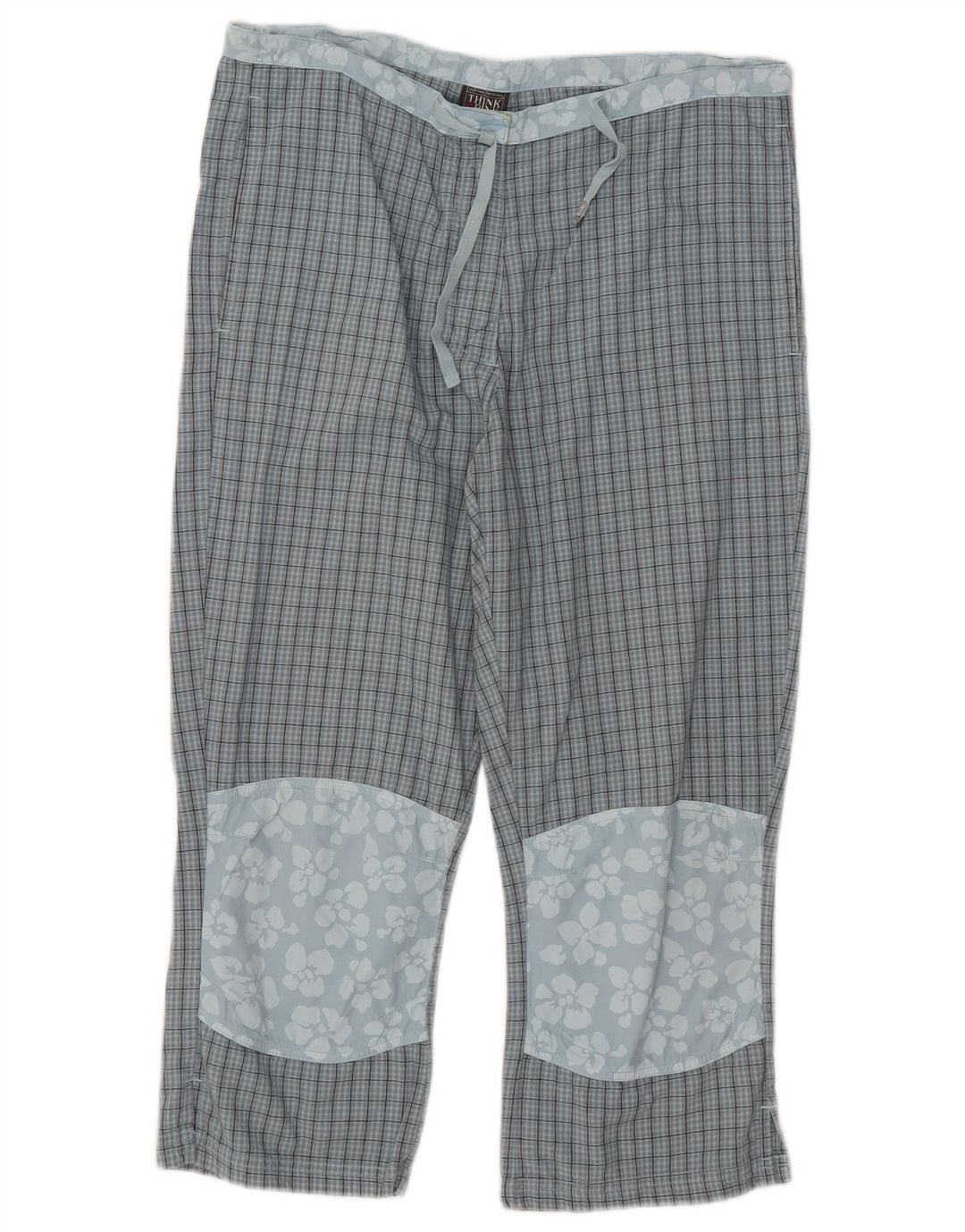 Pantalones capri para mujer Think Pink W32 L21 Blue Check