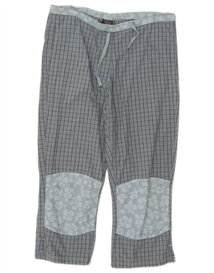 Pantalones capri para mujer Think Pink W32 L21 Blue Check