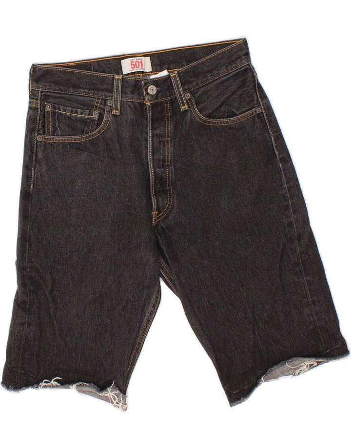 LEVI'S Mens 501 Denim Shorts W32 Algodón Negro Mediano