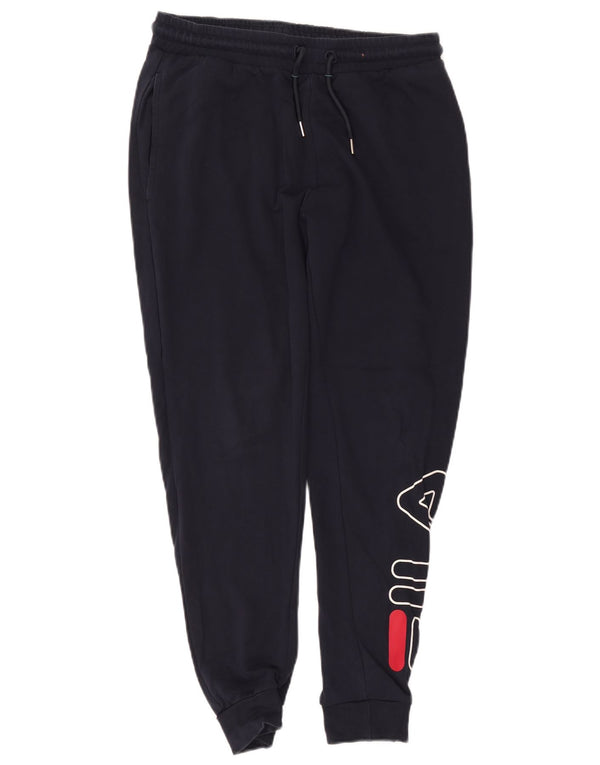 Fila Hombre Pantalones De Chándal Gráfico Joggers Small Azul Marino Algodón