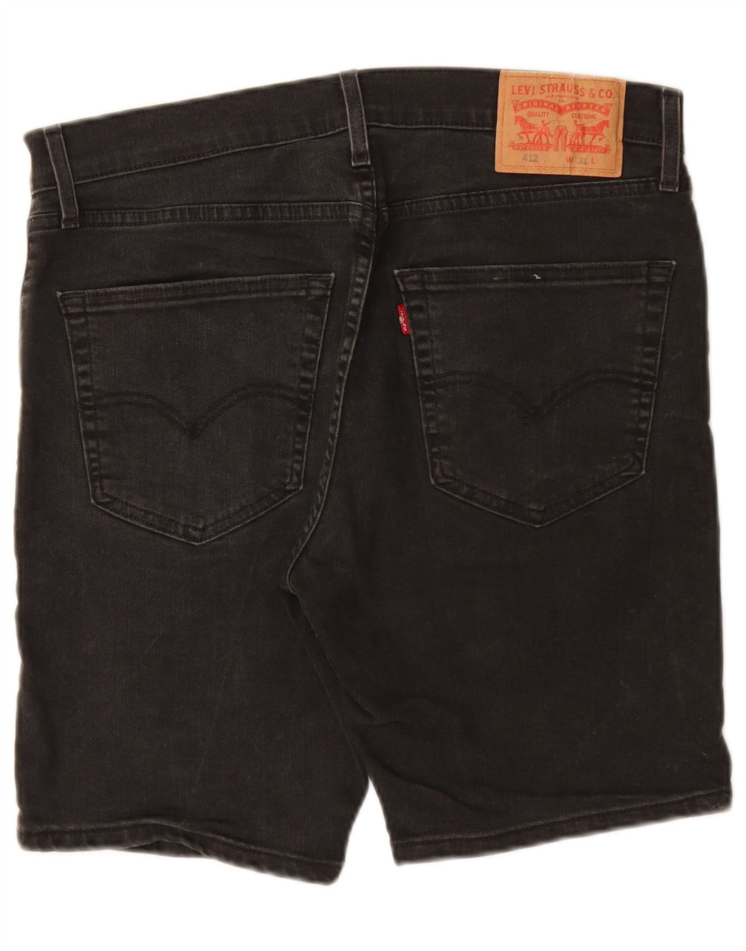 Levi's Mens 412 Shorts De Mezclilla W31 Algodón Negro Mediano