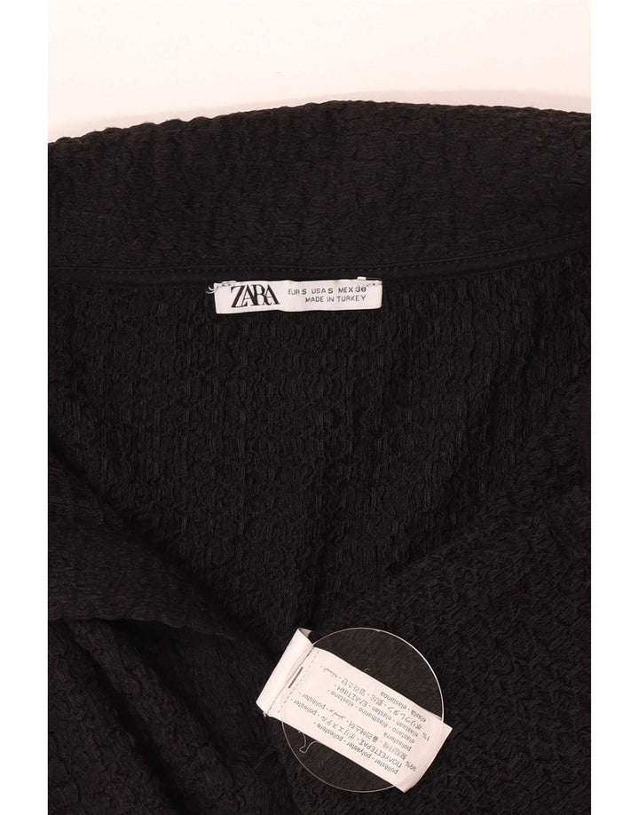 Zara Hombre Polo Manga Larga Small Poliéster Negro