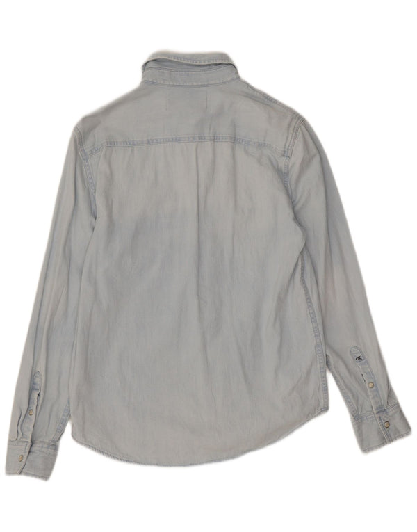 Calvin Klein Jeans Camisa vaquera para hombre pequeña azul