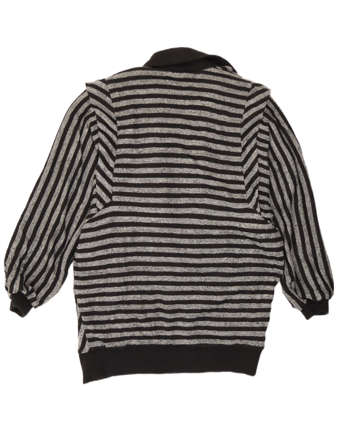 Vintage mujer abierta chaqueta blazer de gran tamaño EU 36 pequeño gris rayado