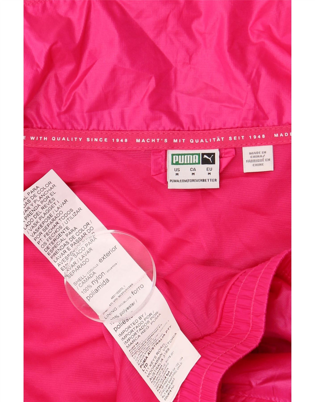 PUMA Chaqueta de chándal extragrande corta para mujer UK 14 Medium Pink Nylon