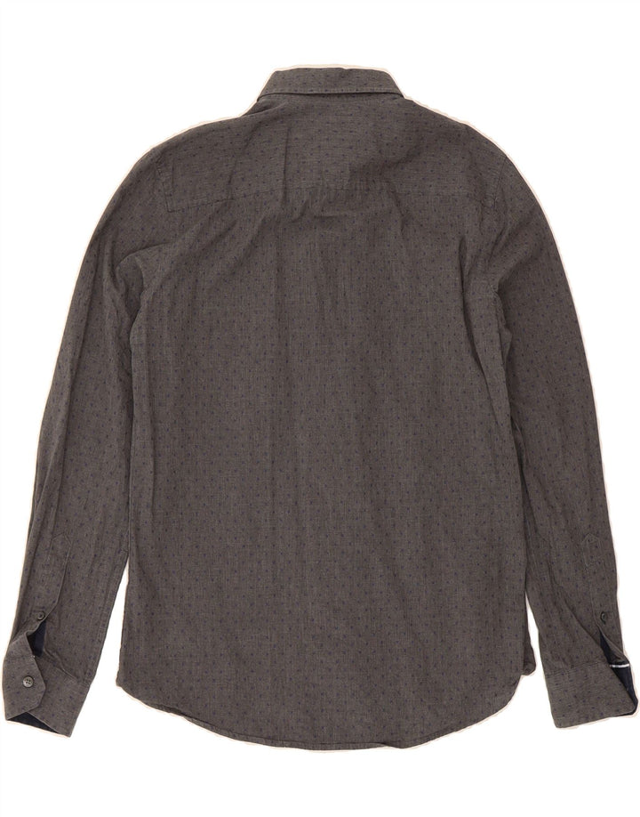 CREW CLOTHING Mens Slim Fit Shirt Small Grey Cotton Vintage Crew Clothing and Second-Hand Crew Clothing from Messina Hembry 