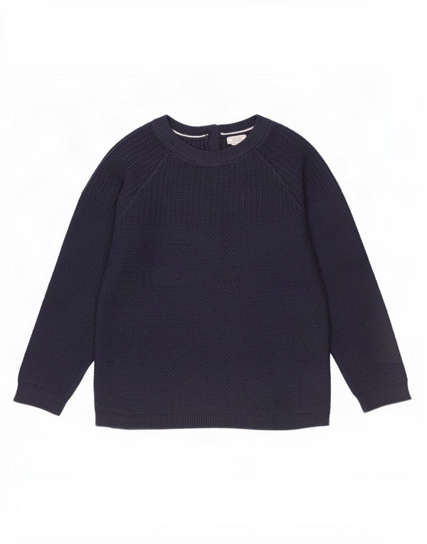 Fat Face Suéter tipo jersey con cuello barco y manga 3/4 para mujer UK 40 Medium Azul marino