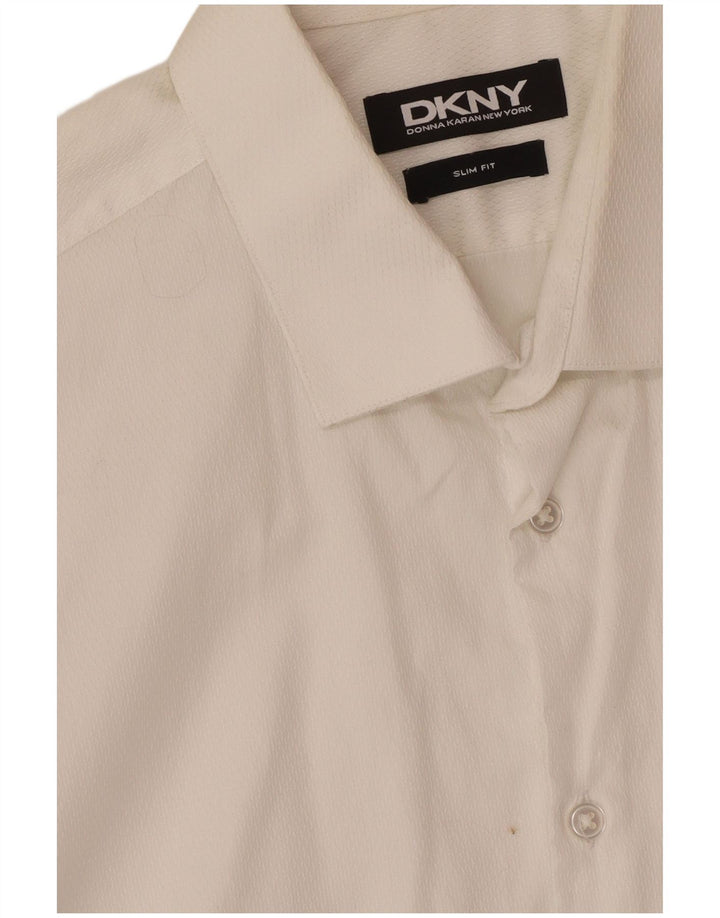 Camisa Dkny Hombre Slim Fit Algodón Blanco Mediano