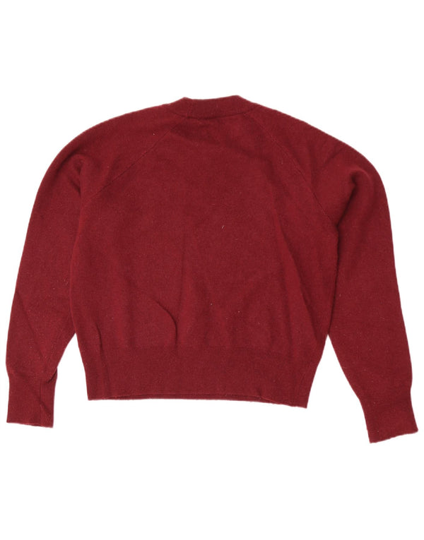 Jack Wills Suéter de cuello redondo de gran tamaño para mujer UK 6 XS Borgoña