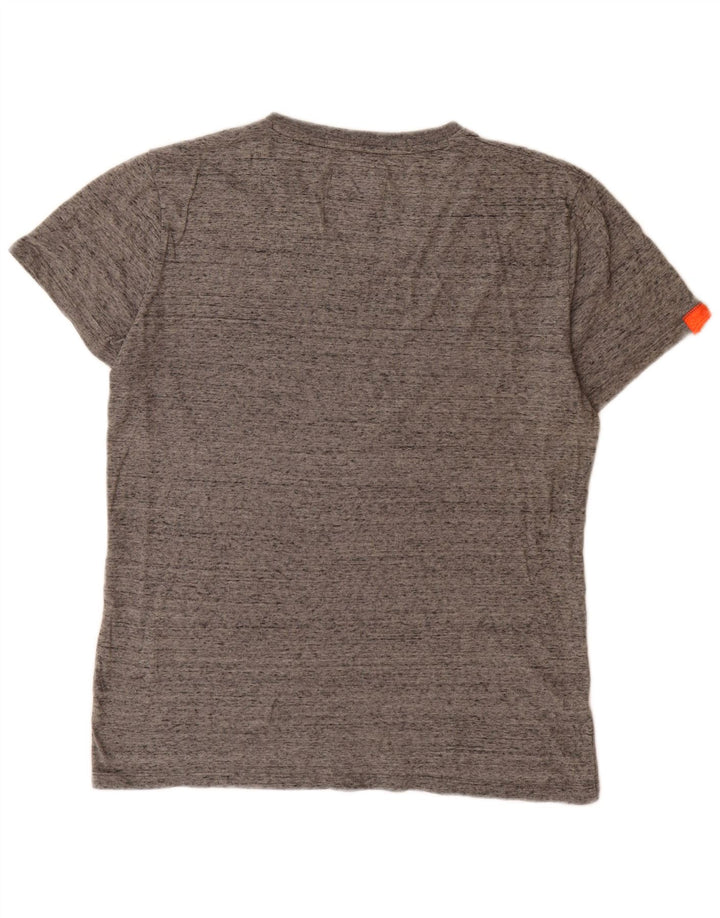 Superdry Camiseta para hombre Top de algodón moteado en gris medio