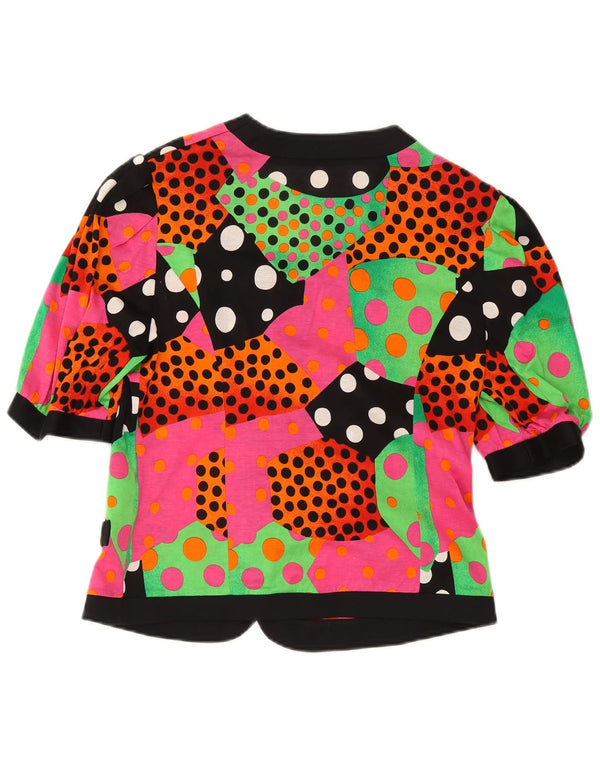 Les Lunis Blusa camisera de manga 3/4 para mujer IT 46 Large Multicolor Spotted