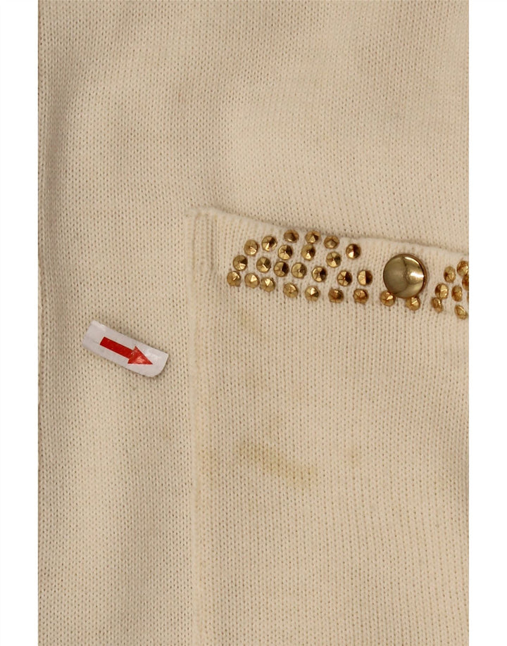 CIRO ESPOSITO Blusa de punto para mujer UK 14 Grande de lana blanca