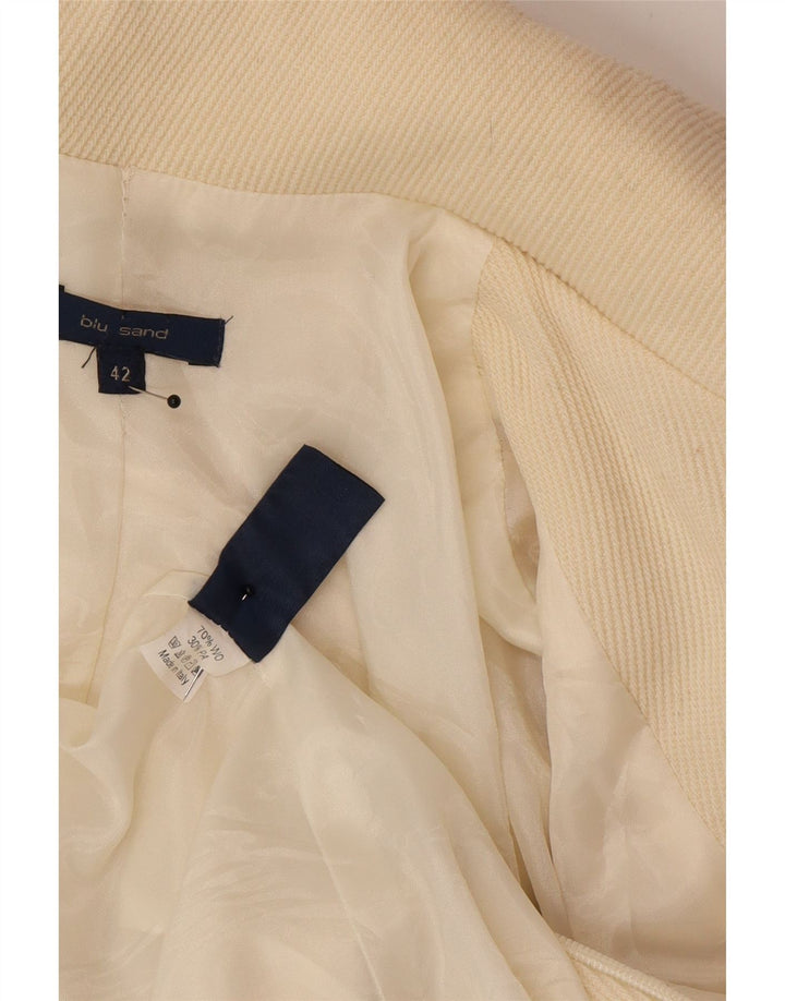 Abrigo vintage para mujer IT 42 Medio de lana blanca clásica
