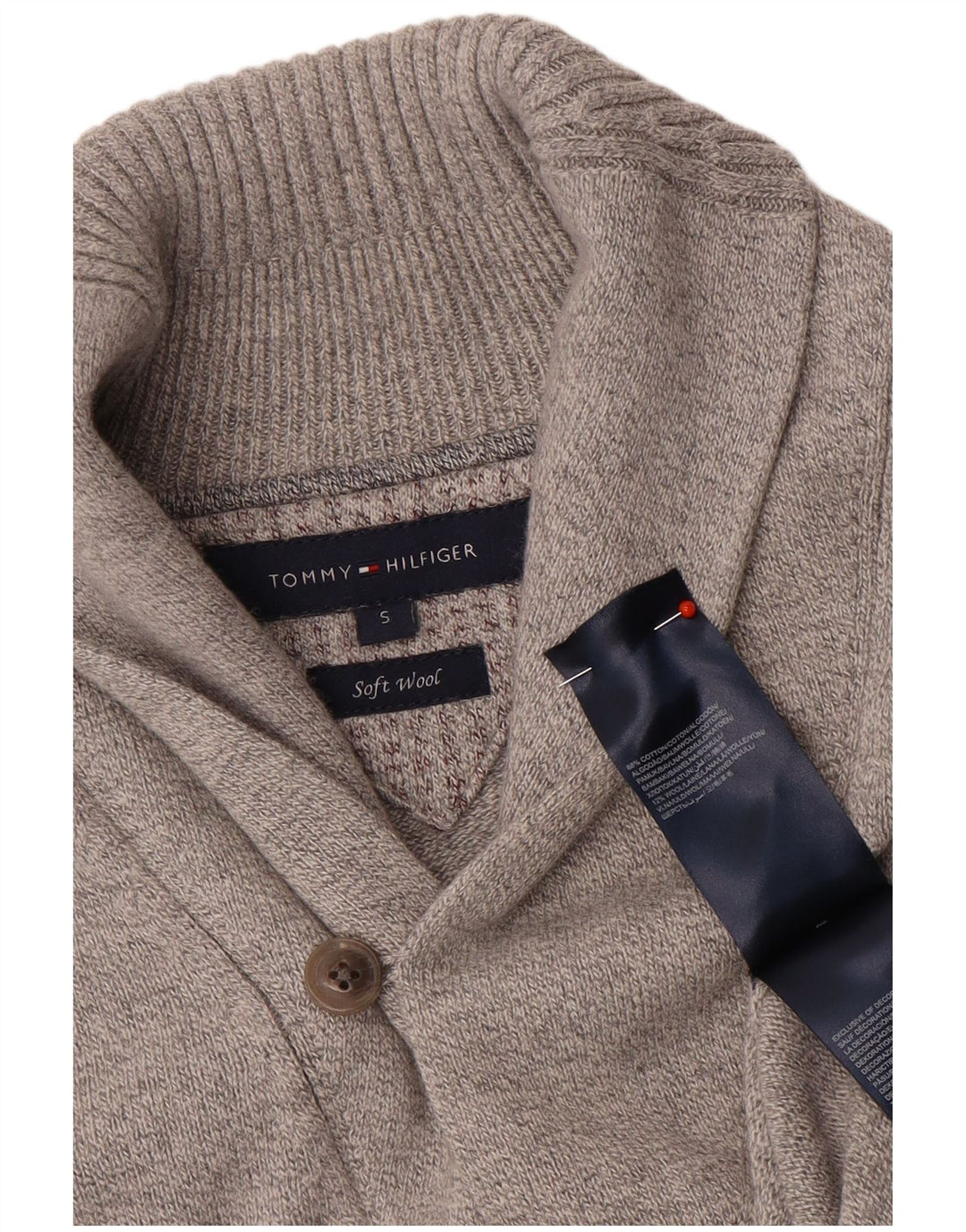 Tommy Hilfiger - Cárdigan para hombre, talla pequeña, algodón gris