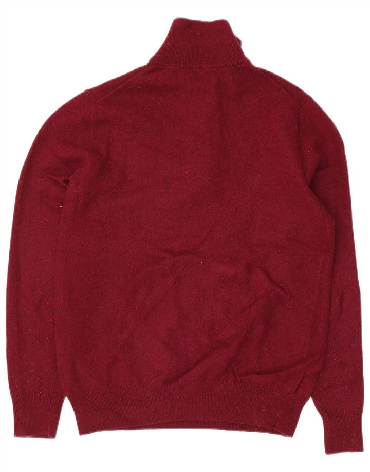 Gant Suéter tipo jersey con cremallera y cuello para mujer UK 40 Medium Maroon Lambswool