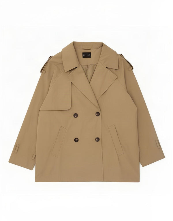 Et Vous Gabardina Corta Mujer ES 40 2XL Caqui Poliéster