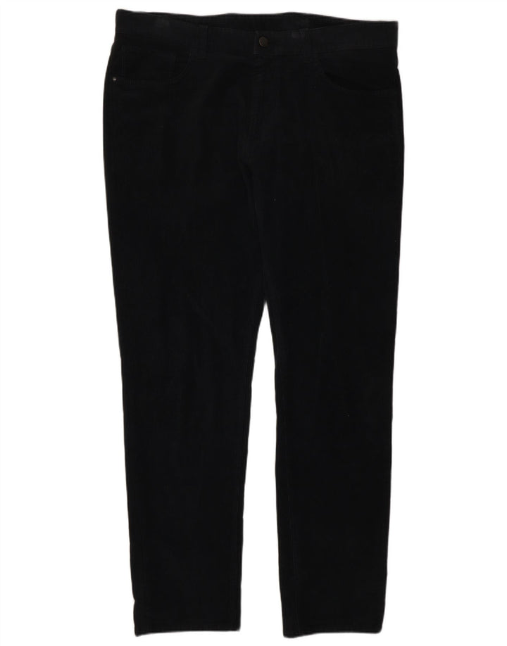 MASSIMO DUTTI Pantalón recto de pana para hombre EU 44 Large W36 L30 Negro