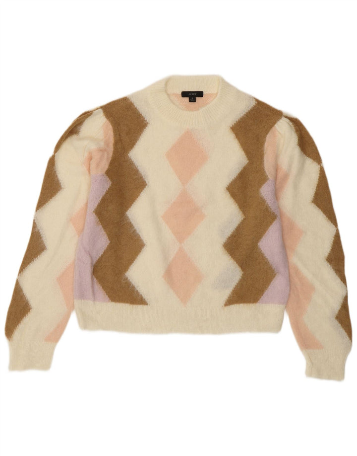 J. CREW Suéter corto con cuello redondo para mujer UK 10 Small Off White