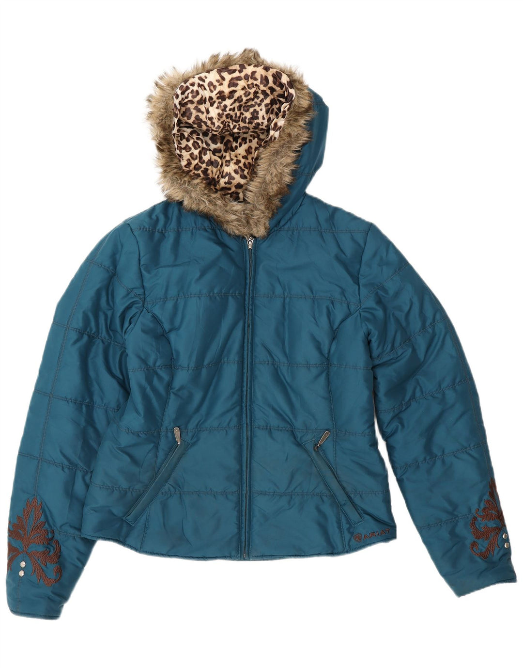 Chaqueta acolchada con capucha Ariat para mujer UK 44 Poliéster azul medio