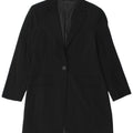 Vintage mujer longline 1 botón Blazer chaqueta IT 46 grande negro