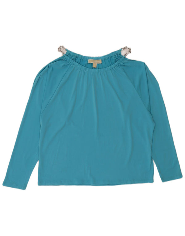 MICHAEL KORS Blusa de manga larga para mujer UK 40 XL Poliéster azul