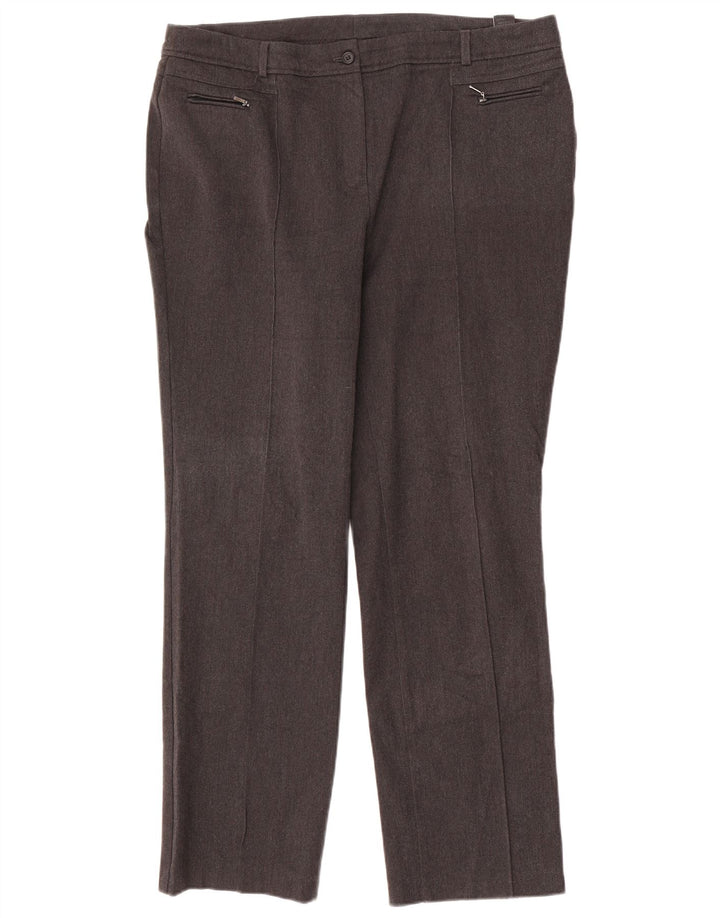 Marks & Spencer Pantalones rectos para mujer UK 46 Large W36 L31 Poliéster gris