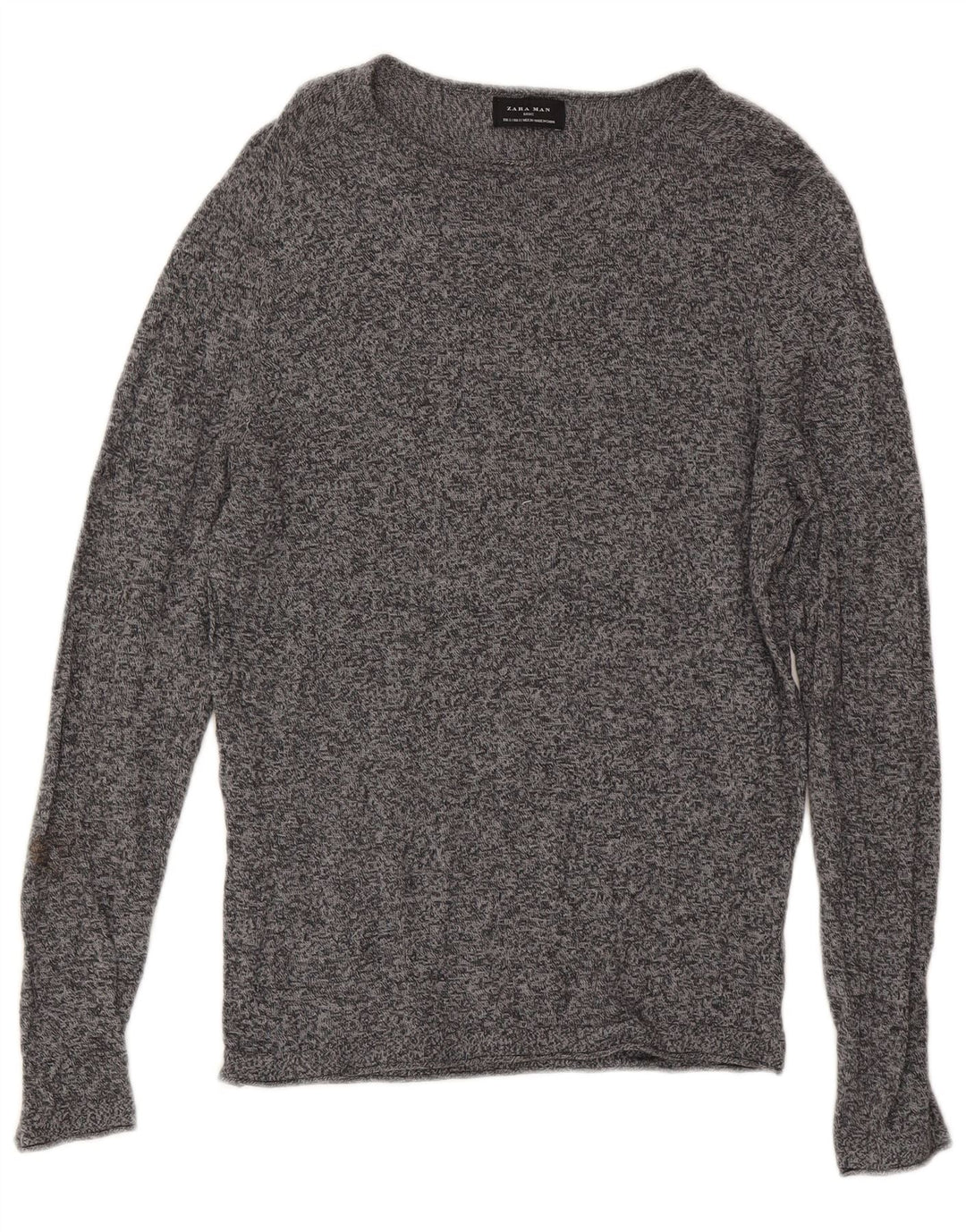 Zara Hombre Top Manga Larga Pequeño Gris Moteado