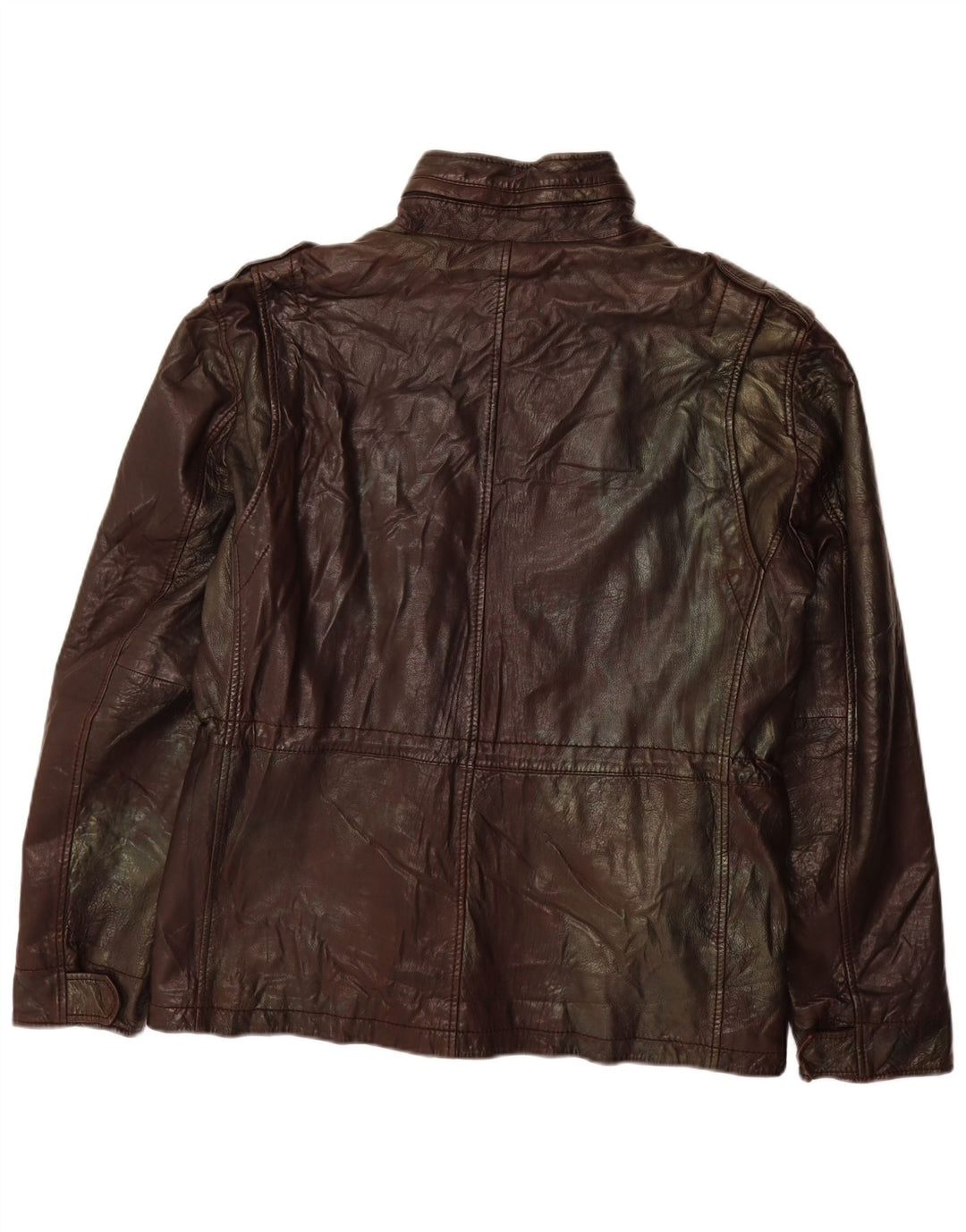 Chaqueta de cuero vintage para hombre IT 54 2XL cuero marrón