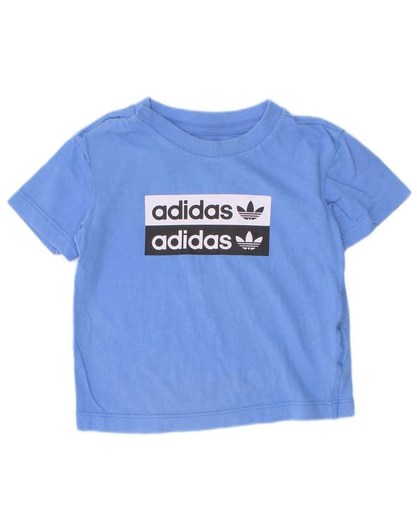 Adidas Camiseta gráfica para bebés niños 9-12 meses Algodón azul