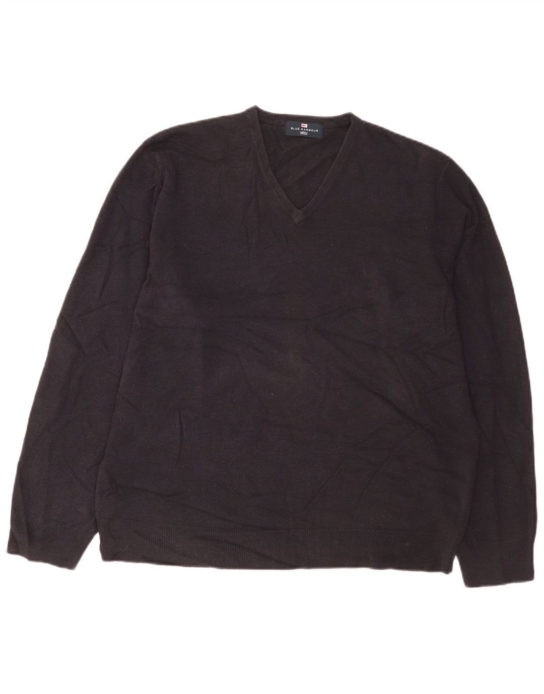 Marks & Spencer Suéter con cuello en V para hombre, color azul, XL, azul marino