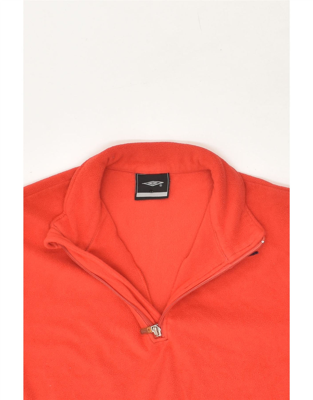 UMBRO Womens Zip Neck Fleece Jumper UK 14 Medium  Red Polyester Vintage Umbro and Second-Hand Umbro from Messina Hembry 