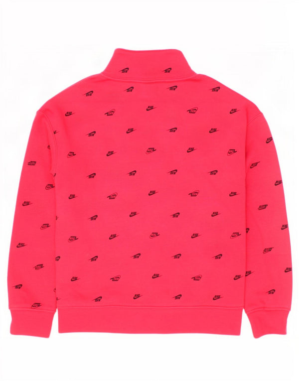 Nike - Sudadera con cremallera de 1/4 para niñas (6 a 7 años), talla grande, algodón rojo