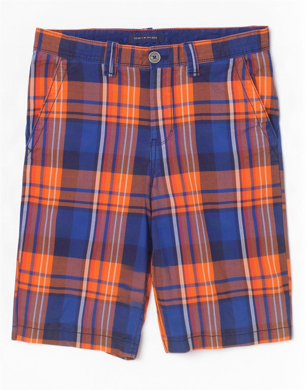 Tommy Hilfiger Pantalones cortos chinos para niños 15-16 años W30 Algodón a cuadros multicolor
