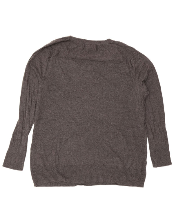 Eddie Bauer Jersey de cuello redondo para mujer UK 18 XL Algodón moteado gris